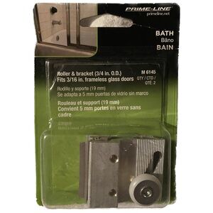 Prime Line M 6145 Bath Roller & Bracket 3/4” O.D for 3/16” Frameless Glass Doors